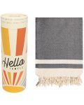 Prosop de plajă în cutie Hello Towels - New Collection, 100 x 180 cm, 100% bumbac, negru - 1t
