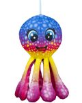 Jucărie de pluș Amek Toys - Caracatiță colorată, albastră, 25 cm - 1t
