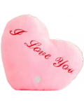 Inimă de pluș Tea Toys - cu lumini, roz, 30 cm - 1t