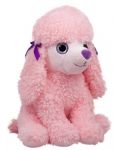 Jucărie de pluș Amek Toys - Poodle cu ochi mari, roz, 45 cm - 1t