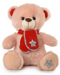 Jucărie de pluș Amek Toys - Ursuleț bej cu o eșarfă roșie, 60 cm - 1t