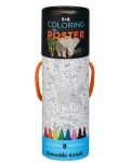 Poster de colorat Crocodile Creek - Animale din junglă, 8 creioane colorate - 1t