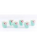 Serviciu porțelan pentru băuturi calde Morello - Tiffany Blue Magnolia, 6 căni, 360 ml - 2t