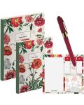 Set cadou Victoria's Journals Florals - Poppy, 4 piese, în cutie - 1t