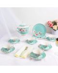 Set de porțelan pentru ceai Morello - Tiffany Blue Magnolia, 16 buc - 7t