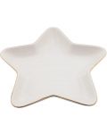Farfurie de porțelan HIT - Star, 18 cm, alb cu auriu - 1t