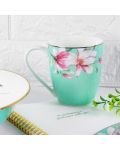 Serviciu porțelan pentru băuturi calde Morello - Tiffany Blue Magnolia, 6 căni, 360 ml - 3t