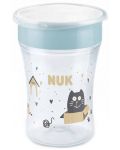 Pahar de tranziție NUK - Magic Cup, 8 m+, 230 ml, pisică și câine, gri - 1t