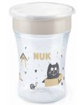 Cană de tranziție NUK - Magic Cup, 8 m+, 230 ml, Cat & Dog, bej - 1t