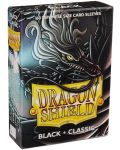 Protecții pentru cărți de joc Dragon Shield Sleeves - Small Black (60 buc.) - 1t