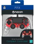 Controller Nacon pentru PS4 - Wired Illuminated Compact Controller, crystal red - 7t