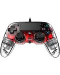 Controller Nacon pentru PS4 - Wired Illuminated Compact Controller, crystal red - 3t