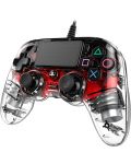 Controller Nacon pentru PS4 - Wired Illuminated Compact Controller, crystal red - 2t