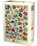 Puzzle Deico Games de 1000 piese - Pattern, Elephants - 1t
