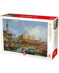 Puzzle Deico Games de 1000 piese - Giovanni Antonio Canal, Bucentaur's return to the pier by the Palazzo Ducale - 1t
