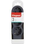 Benzi de curent Legrand - 694574, 3 prize, fără cablu, negru și gri - 3t