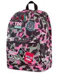 Ghiozdan scolar Cool Pack Cross - Camo Pink Badges - 1t