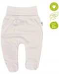 Pantaloni cu botoşei Bio Baby - bumbac organic, 68 cm, 4-6 luni, ecru - 2t