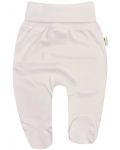 Pantaloni cu botoşei Bio Baby - bumbac organic, 50 cm, 0-1 luni, ecru - 1t