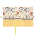 Coperta carte: Bicicleta cu trandafiri - banda maro (coperta textila cu nasture) - 2t