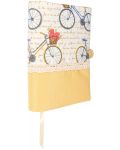 Coperta carte: Bicicleta cu trandafiri (coperta textila cu nasture) - 4t