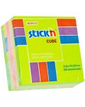 Notite adezive Stick'n - 51 x 51 mm, 4 culori neon, 100 file - 1t