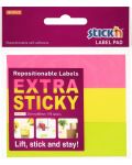 Notite adezive Stick'n - тип етикет, 25 x 88 mm, neon, 3 culori, 90 file - 1t