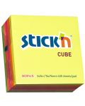 Notite adezive Stick'n - 76 x 76 mm, neon, 5 culori, 400 file - 1t