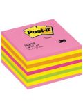 Notite autoadezive Post-it - Post-it - Neon Pink, 7.6 x 7.6 cm, 450 file - 1t