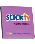 Notite adezive Stick'n - 76 x 76 mm, violet neon, 100 file - 1t