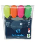 Set textmarkere 4 culori Schneider Job - 1t