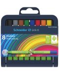 Set fineliners Schneider - Link-It, 8 culori, intr-o cutie cu suport - 1t