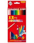 Creioane colorate cu pensula Sense – Acuarele, 12 bucati - 1t