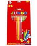 Creioane colorate cu ascutitoare Sense – Jumbo, 12 culori - 1t