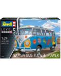 Model asamblabil Revell Contemporane: Automobile - VW T1 Samba Bus Flower Power - 5t