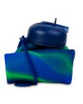Sticluță pliabilă din silicon Cool Pack Pump - Zebra Blue, 600 ml - 2t