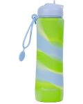 Sticlă pliabilă din silicon Cool Pack Pump - Zebra Lime, 600 ml - 1t