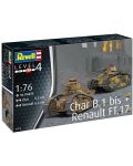 Model asamblabil Revell Militare: Tancuri - Char B.1/Renault F17 - 1t