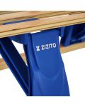 Sanie pliabilă din lemn cu spătar - Zizito Olwen, albastru  - 6t