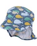 Pălărie cu gât din material textil și protecție UV 50+ Sterntaler - Cu balene, 51 cm, 18-24 luni - 2t