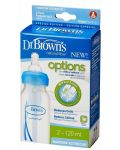Biberoane Dr. Brown's - Narrow-Neck Options, 120 ml, 2 bucăți, albastre - 2t