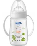 Bebeluș cu mânere Wee Baby - Safari, PP, 250 ml, zebră - 1t