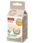 NUK for Nature Suzete din silicon - Cremă, 0-6 luni, 2 bucăți - 2t