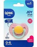 Suzetă de silicon Wee Baby - Joy, 0-6 luni, roz - 3t