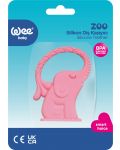 Mestecător de silicon Wee Baby - Zoo, elefant, roz - 2t
