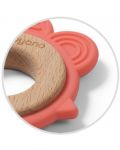 Dispozitiv de dentitie din silicon cu inel de lemn Babyono - Găină - 2t