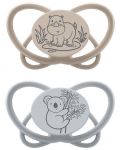 Suzete din silicon NIP Green - Hippo și koala, 0-6 luni, 2 bucăți - 1t