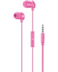 Căști cu microfon Cellularline - Music Sound 3.5 mm, roz - 2t