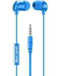 Căști cu microfon Cellularline - Music Sound 3.5 mm, albastru - 1t