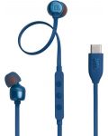 Căști cu microfon JBL - Tune 310C USB-C, albastre - 1t